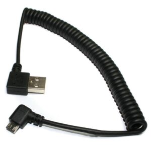 Câble micro USB Spiralé Angle Droit