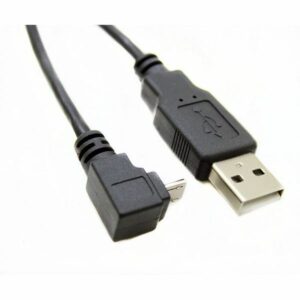 Câble micro USB Noir 90° 2m